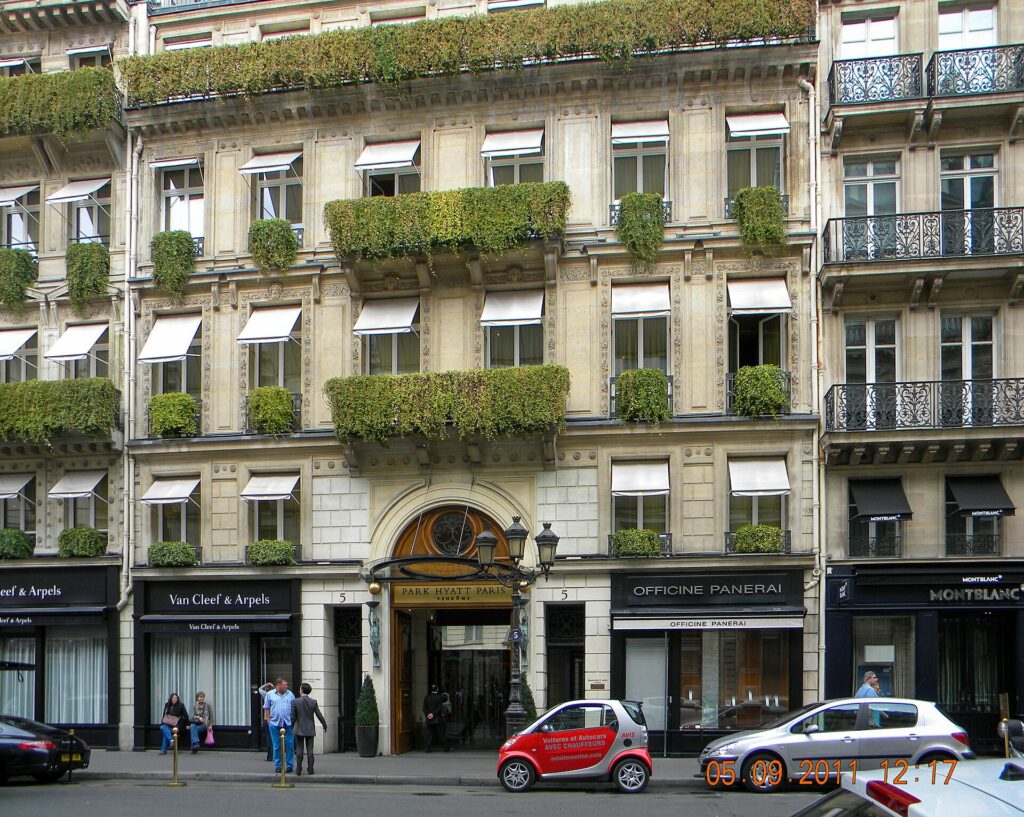 Façade de l'hôtel Park Hyatt Paris-Vendôme
